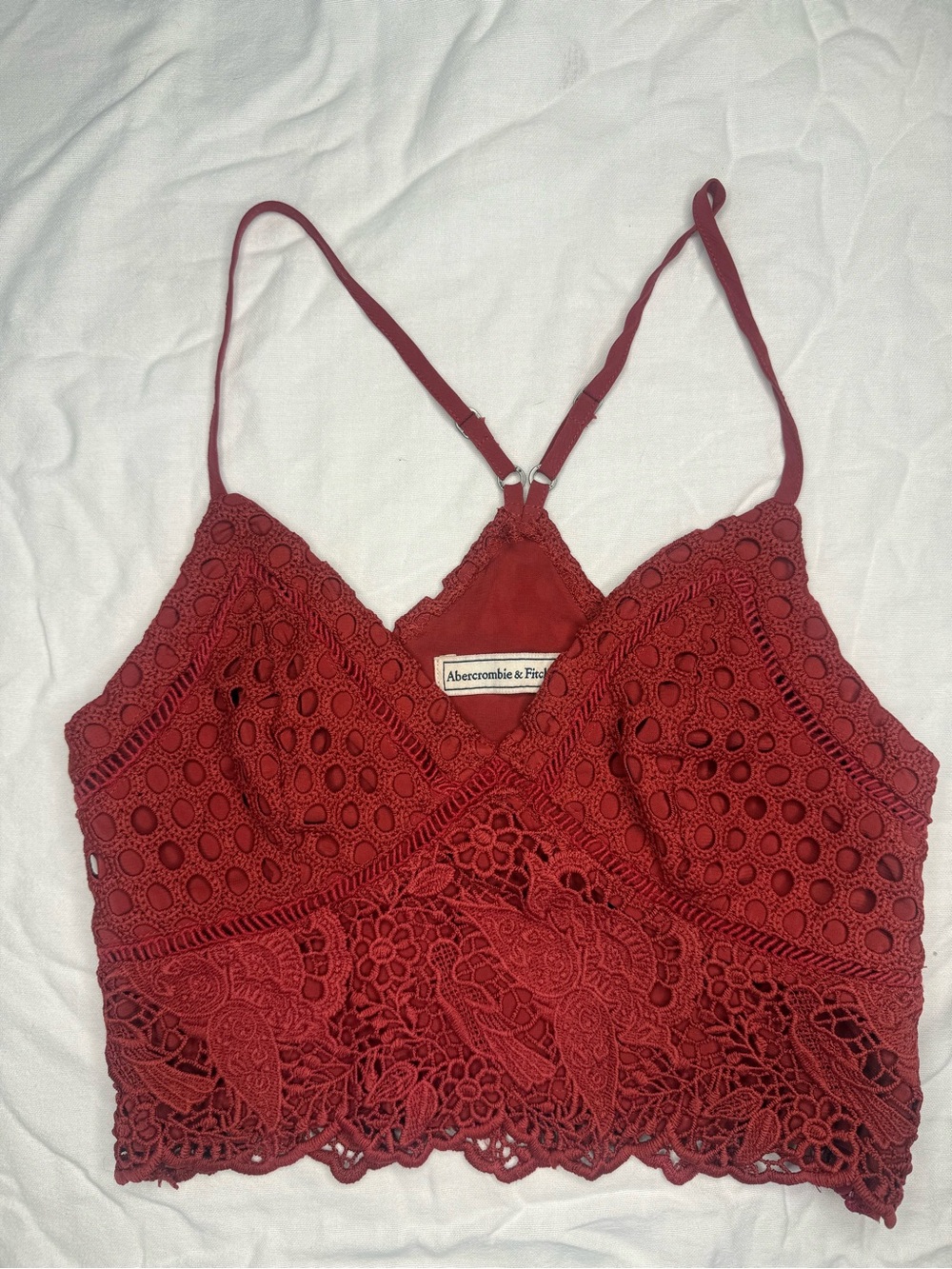 Abercrombie & Fitch Burgundy Lace Crochet Camisole